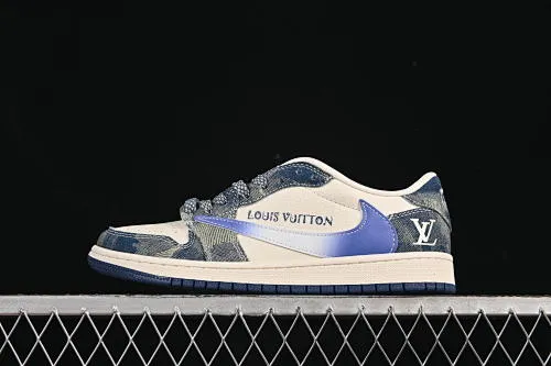 All categories Air Jordan Jordan series basketball shoes Air Jordan 1 Low High-end customized low-top sneakers Travis Scott x Fragment Design x Air Jordan 1 Low OG SP AJ1 Joe 1 LV joint blue jeans low-top cultural and casual sneakers XQ1979-002
